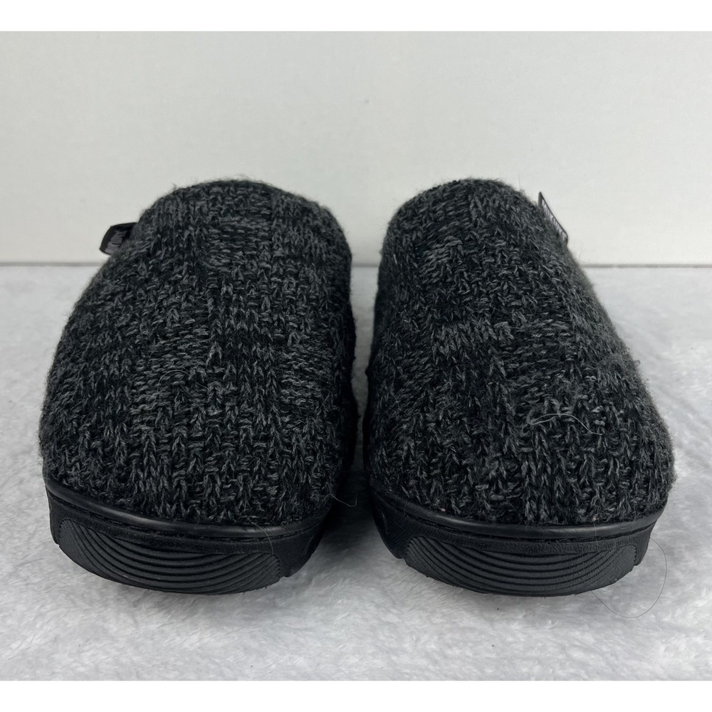 MUK LUKS Womens Small 8-9 Grey Heather Knit Faux Fur Lined Clog Slipper Shoe